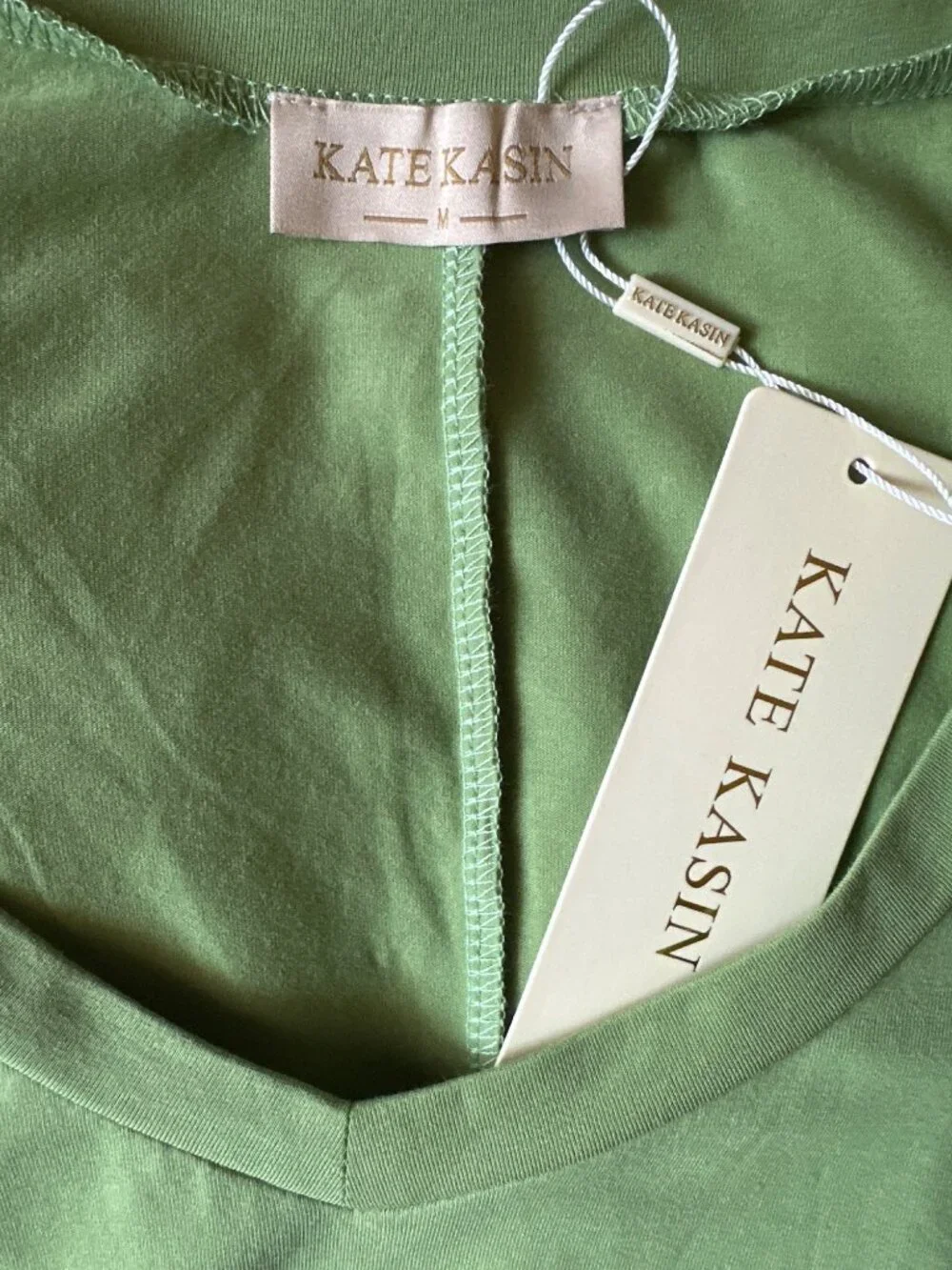 Kate Kasin Green Bell-Sleeve Tunic Dress Long Sleeve Womens Medium - Picture 4 of 4